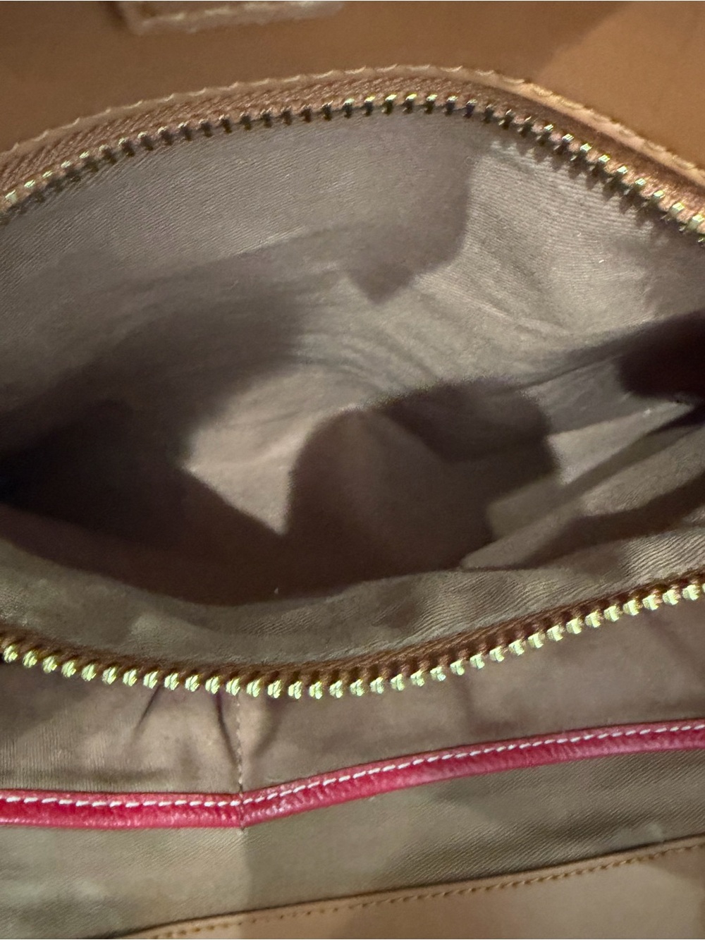 J. McLaughlin Buttery Leather Bamboo-Handle Tote Bag in Warm Brown, Large Tote - Picture 6 of 9